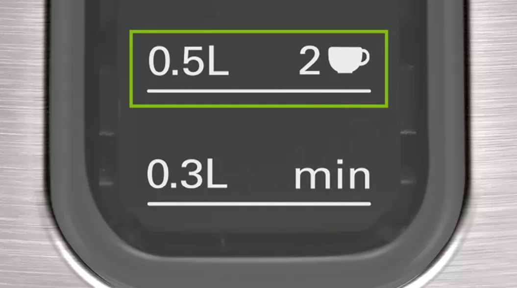 Save time & energy with the cup indicator.